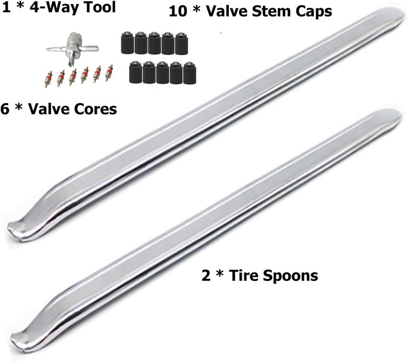 Dr.Roc 2 x 23.5 inch Tire Changing Tool with 4-Way Tool Set Tire Removal Tools Tire Spoons Tire Irons Tire Tool Tire Levers for Bike Motorcycle Dirt Bike Lawn Mower Scooter ATV UTV - Image 2